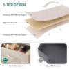 imageYITAHOME 4 Drawer Dresser  Fabric Cloth Dresser Dressers ampamp Chests of Drawers for Bedroom Living Room Hallway Closets  Sturdy Steel Frame Wooden Top ampamp Easy Pull Fabric BinsCream White