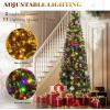 imageYITAHOME 45ft Potted Prelit Flocked Pencil Christmas Tree PreDecorated Slim Arctic Fir with 358 PE ampamp PVC Mixed Branch Tips and 100 Lights 11 PreDecorated Red Berries for Home Office DecorationGreen
