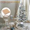 imageYITAHOME 45ft Potted Prelit Flocked Pencil Christmas Tree PreDecorated Slim Arctic Fir with 358 PE ampamp PVC Mixed Branch Tips and 100 Lights 11 PreDecorated Red Berries for Home Office DecorationFlocked White