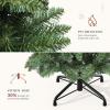 imageYITAHOME 45ft Potted Prelit Flocked Pencil Christmas Tree PreDecorated Slim Arctic Fir with 358 PE ampamp PVC Mixed Branch Tips and 100 Lights 11 PreDecorated Red Berries for Home Office DecorationGreen