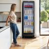 imageYITAHOME 6 CUFT Commercial Beverage Display Refrigerator with Single One Glass Door Drink Beer Fridge Cooler for Office Garage Bar Gym with Locking Led ampamp 2 Keys85 CUFT