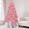 imageYITAHOME 6FT Prelit Slim Fraser Grande Christmas Tree with Remote Control Artificial Hinged Drooping Pencil Prelit Holiday Christmas Tree w 1628 Mixed PE ampamp PVC Tips 300 Lights ampamp 11 Light ModesPink