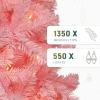 imageYITAHOME 6FT Prelit Slim Fraser Grande Christmas Tree with Remote Control Artificial Hinged Drooping Pencil Prelit Holiday Christmas Tree w 1628 Mixed PE ampamp PVC Tips 300 Lights ampamp 11 Light ModesPink