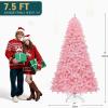 imageYITAHOME 6FT Prelit Slim Fraser Grande Christmas Tree with Remote Control Artificial Hinged Drooping Pencil Prelit Holiday Christmas Tree w 1628 Mixed PE ampamp PVC Tips 300 Lights ampamp 11 Light ModesPink