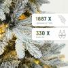 imageYITAHOME 6FT Prelit Slim Fraser Grande Christmas Tree with Remote Control Artificial Hinged Drooping Pencil Prelit Holiday Christmas Tree w 1628 Mixed PE ampamp PVC Tips 300 Lights ampamp 11 Light ModesWhite Snow