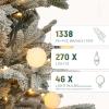 imageYITAHOME 6FT Prelit Slim Fraser Grande Christmas Tree with Remote Control Artificial Hinged Drooping Pencil Prelit Holiday Christmas Tree w 1628 Mixed PE ampamp PVC Tips 300 Lights ampamp 11 Light ModesWhite Flocked
