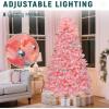 imageYITAHOME 6FT Prelit Slim Fraser Grande Christmas Tree with Remote Control Artificial Hinged Drooping Pencil Prelit Holiday Christmas Tree w 1628 Mixed PE ampamp PVC Tips 300 Lights ampamp 11 Light ModesPink