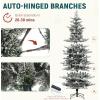 imageYITAHOME 6FT Prelit Slim Fraser Grande Christmas Tree with Remote Control Artificial Hinged Drooping Pencil Prelit Holiday Christmas Tree w 1628 Mixed PE ampamp PVC Tips 300 Lights ampamp 11 Light ModesWhite Flocked