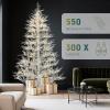 imageYITAHOME 6FT Prelit Slim Fraser Grande Christmas Tree with Remote Control Artificial Hinged Drooping Pencil Prelit Holiday Christmas Tree w 1628 Mixed PE ampamp PVC Tips 300 Lights ampamp 11 Light ModesWhite