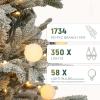 imageYITAHOME 6FT Prelit Slim Fraser Grande Christmas Tree with Remote Control Artificial Hinged Drooping Pencil Prelit Holiday Christmas Tree w 1628 Mixed PE ampamp PVC Tips 300 Lights ampamp 11 Light ModesWhite Flocked