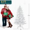 imageYITAHOME 6FT Prelit Slim Fraser Grande Christmas Tree with Remote Control Artificial Hinged Drooping Pencil Prelit Holiday Christmas Tree w 1628 Mixed PE ampamp PVC Tips 300 Lights ampamp 11 Light ModesWhite