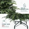 imageYITAHOME 6FT Prelit Slim Fraser Grande Christmas Tree with Remote Control Artificial Hinged Drooping Pencil Prelit Holiday Christmas Tree w 1628 Mixed PE ampamp PVC Tips 300 Lights ampamp 11 Light ModesGreen With Pe Tips