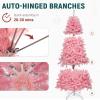 imageYITAHOME 6FT Prelit Slim Fraser Grande Christmas Tree with Remote Control Artificial Hinged Drooping Pencil Prelit Holiday Christmas Tree w 1628 Mixed PE ampamp PVC Tips 300 Lights ampamp 11 Light ModesPink