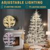 imageYITAHOME 6FT Prelit Slim Fraser Grande Christmas Tree with Remote Control Artificial Hinged Drooping Pencil Prelit Holiday Christmas Tree w 1628 Mixed PE ampamp PVC Tips 300 Lights ampamp 11 Light ModesWhite