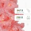 imageYITAHOME 6FT Prelit Slim Fraser Grande Christmas Tree with Remote Control Artificial Hinged Drooping Pencil Prelit Holiday Christmas Tree w 1628 Mixed PE ampamp PVC Tips 300 Lights ampamp 11 Light ModesPink