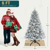 imageYITAHOME 6FT Prelit Slim Fraser Grande Christmas Tree with Remote Control Artificial Hinged Drooping Pencil Prelit Holiday Christmas Tree w 1628 Mixed PE ampamp PVC Tips 300 Lights ampamp 11 Light ModesWhite Snow