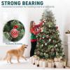 imageYITAHOME 75 FT Prelit Pink Flocked Christmas Tree PreLit Pink Spruce Artificial Christmas Tree with 1346 PVC Flocked Tips and 550 WarmWhite Lights for Home Office DecorationGreen With Predecorated Pine Cone