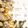 imageYITAHOME 75 FT Prelit Pink Flocked Christmas Tree PreLit Pink Spruce Artificial Christmas Tree with 1346 PVC Flocked Tips and 550 WarmWhite Lights for Home Office DecorationFlocked White
