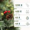imageYITAHOME 75 FT Prelit Pink Flocked Christmas Tree PreLit Pink Spruce Artificial Christmas Tree with 1346 PVC Flocked Tips and 550 WarmWhite Lights for Home Office DecorationGreen With Predecorated Pine Cone