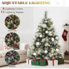 imageYITAHOME 75 FT Prelit Pink Flocked Christmas Tree PreLit Pink Spruce Artificial Christmas Tree with 1346 PVC Flocked Tips and 550 WarmWhite Lights for Home Office DecorationGreen