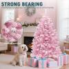 imageYITAHOME 75 FT Prelit Pink Flocked Christmas Tree PreLit Pink Spruce Artificial Christmas Tree with 1346 PVC Flocked Tips and 550 WarmWhite Lights for Home Office DecorationPink