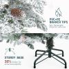 imageYITAHOME 75 FT Prelit Pink Flocked Christmas Tree PreLit Pink Spruce Artificial Christmas Tree with 1346 PVC Flocked Tips and 550 WarmWhite Lights for Home Office DecorationWhite With Pine Cones