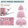 imageYITAHOME 75 FT Prelit Pink Flocked Christmas Tree PreLit Pink Spruce Artificial Christmas Tree with 1346 PVC Flocked Tips and 550 WarmWhite Lights for Home Office DecorationPink