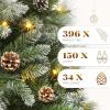 imageYITAHOME 75 FT Prelit Pink Flocked Christmas Tree PreLit Pink Spruce Artificial Christmas Tree with 1346 PVC Flocked Tips and 550 WarmWhite Lights for Home Office DecorationGreen