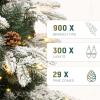 imageYITAHOME 75 FT Prelit Pink Flocked Christmas Tree PreLit Pink Spruce Artificial Christmas Tree with 1346 PVC Flocked Tips and 550 WarmWhite Lights for Home Office DecorationGreen With Partial Flocked