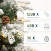 imageYITAHOME 75 FT Prelit Pink Flocked Christmas Tree PreLit Pink Spruce Artificial Christmas Tree with 1346 PVC Flocked Tips and 550 WarmWhite Lights for Home Office DecorationGreen With Partial Flocked