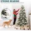 imageYITAHOME 75 FT Prelit Pink Flocked Christmas Tree PreLit Pink Spruce Artificial Christmas Tree with 1346 PVC Flocked Tips and 550 WarmWhite Lights for Home Office DecorationGreen With Partial Flocked