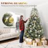 imageYITAHOME 75 FT Prelit Pink Flocked Christmas Tree PreLit Pink Spruce Artificial Christmas Tree with 1346 PVC Flocked Tips and 550 WarmWhite Lights for Home Office DecorationGreen