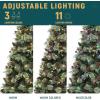 imageYITAHOME 75 FT Prelit Pink Flocked Christmas Tree PreLit Pink Spruce Artificial Christmas Tree with 1346 PVC Flocked Tips and 550 WarmWhite Lights for Home Office DecorationGreen With Predecorated Pine Cone