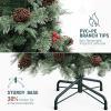 imageYITAHOME 75 FT Prelit Pink Flocked Christmas Tree PreLit Pink Spruce Artificial Christmas Tree with 1346 PVC Flocked Tips and 550 WarmWhite Lights for Home Office DecorationGreen With Predecorated Pine Cone