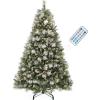 imageYITAHOME 75 FT Prelit Pink Flocked Christmas Tree PreLit Pink Spruce Artificial Christmas Tree with 1346 PVC Flocked Tips and 550 WarmWhite Lights for Home Office DecorationGreen
