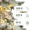 imageYITAHOME 75 FT Prelit Pink Flocked Christmas Tree PreLit Pink Spruce Artificial Christmas Tree with 1346 PVC Flocked Tips and 550 WarmWhite Lights for Home Office DecorationWhite With Pine Cones