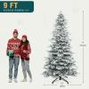 imageYITAHOME 75 FT Prelit Pink Flocked Christmas Tree PreLit Pink Spruce Artificial Christmas Tree with 1346 PVC Flocked Tips and 550 WarmWhite Lights for Home Office DecorationWhite With Pine Cones