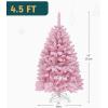imageYITAHOME 75 FT Prelit Pink Flocked Christmas Tree PreLit Pink Spruce Artificial Christmas Tree with 1346 PVC Flocked Tips and 550 WarmWhite Lights for Home Office DecorationPink