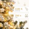 imageYITAHOME 75 FT Prelit Pink Flocked Christmas Tree PreLit Pink Spruce Artificial Christmas Tree with 1346 PVC Flocked Tips and 550 WarmWhite Lights for Home Office DecorationFlocked White
