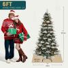 imageYITAHOME 75 FT Prelit Pink Flocked Christmas Tree PreLit Pink Spruce Artificial Christmas Tree with 1346 PVC Flocked Tips and 550 WarmWhite Lights for Home Office DecorationGreen With Partial Flocked