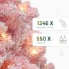 imageYITAHOME 75 FT Prelit Pink Flocked Christmas Tree PreLit Pink Spruce Artificial Christmas Tree with 1346 PVC Flocked Tips and 550 WarmWhite Lights for Home Office DecorationPink