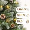 imageYITAHOME 75 FT Prelit Pink Flocked Christmas Tree PreLit Pink Spruce Artificial Christmas Tree with 1346 PVC Flocked Tips and 550 WarmWhite Lights for Home Office DecorationGreen