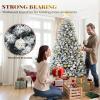 imageYITAHOME 75 FT Prelit Pink Flocked Christmas Tree PreLit Pink Spruce Artificial Christmas Tree with 1346 PVC Flocked Tips and 550 WarmWhite Lights for Home Office DecorationFlocked White