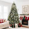 imageYITAHOME 75 FT Prelit Pink Flocked Christmas Tree PreLit Pink Spruce Artificial Christmas Tree with 1346 PVC Flocked Tips and 550 WarmWhite Lights for Home Office DecorationGreen