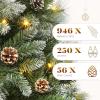 imageYITAHOME 75 FT Prelit Pink Flocked Christmas Tree PreLit Pink Spruce Artificial Christmas Tree with 1346 PVC Flocked Tips and 550 WarmWhite Lights for Home Office DecorationGreen