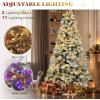 imageYITAHOME 75 FT Prelit Pink Flocked Christmas Tree PreLit Pink Spruce Artificial Christmas Tree with 1346 PVC Flocked Tips and 550 WarmWhite Lights for Home Office DecorationFlocked White