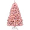 imageYITAHOME 75 FT Prelit Pink Flocked Christmas Tree PreLit Pink Spruce Artificial Christmas Tree with 1346 PVC Flocked Tips and 550 WarmWhite Lights for Home Office DecorationPink