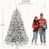 imageYITAHOME 75 FT Prelit Pink Flocked Christmas Tree PreLit Pink Spruce Artificial Christmas Tree with 1346 PVC Flocked Tips and 550 WarmWhite Lights for Home Office DecorationFlocked White