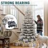 imageYITAHOME 75 FT Prelit Pink Flocked Christmas Tree PreLit Pink Spruce Artificial Christmas Tree with 1346 PVC Flocked Tips and 550 WarmWhite Lights for Home Office DecorationWhite With Pine Cones