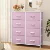 imageYITAHOME 8Drawer Fabric Dresser Furniture Storage Tower Cabinet Organizer for Bedroom Living Room Hallway Closet Sturdy Steel Frame Wooden Top EasytoPull Fabric Bins Rustic BrownApink